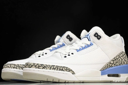 Hyperoad WHITE RETRO 3 “UNC” JORDAN AIR 0829
